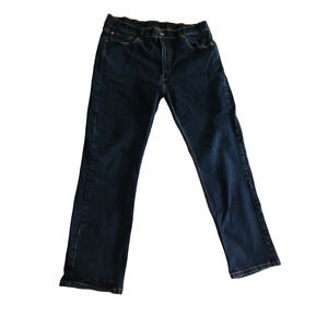 Levi's 514 Jeans 38x30 Blue Dark Wash Straight Leg Stretch Regular Fit Denim